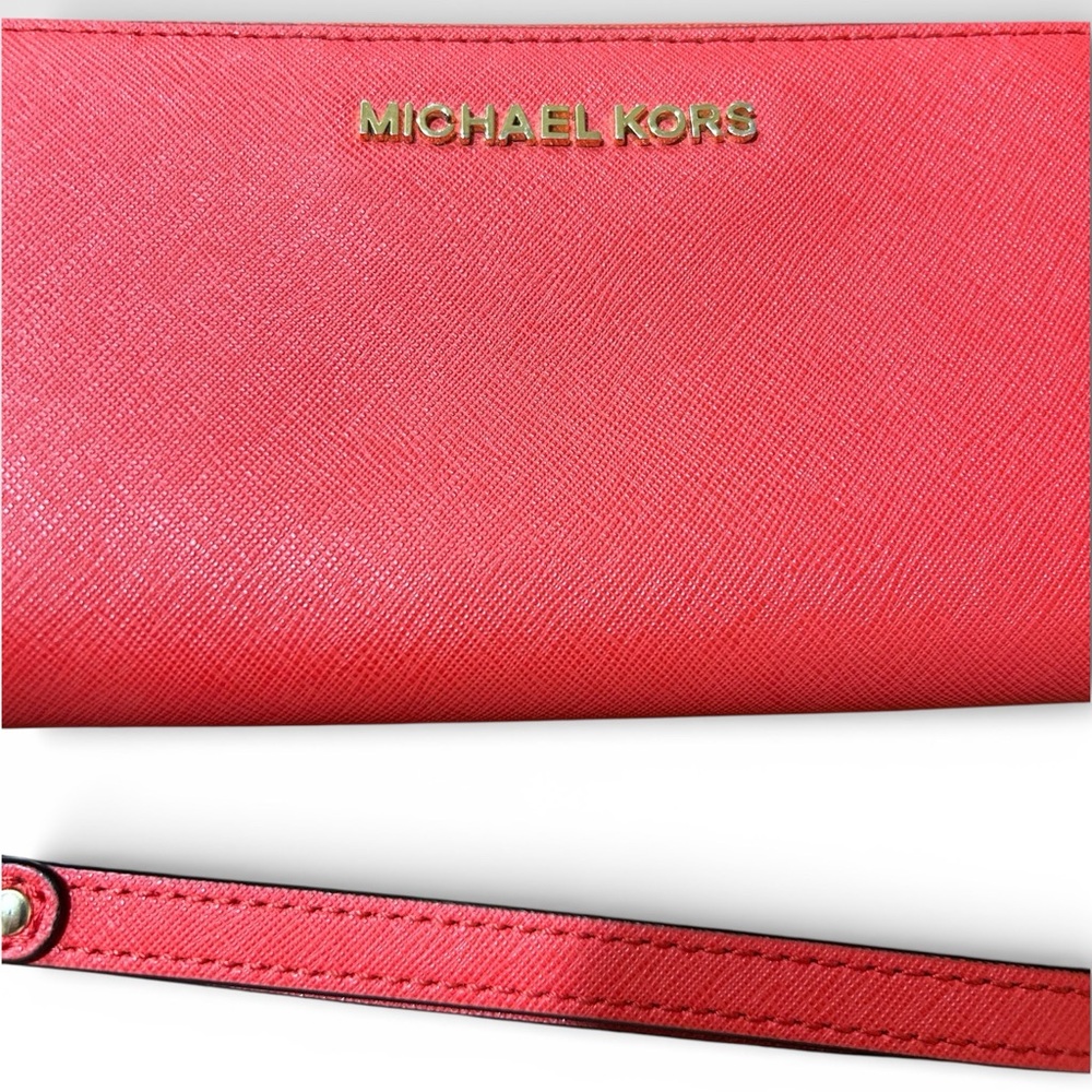 Michael Kors Jet Set Travel Leather Continental Wallet - Dark Sangria - Picture 2 of 7